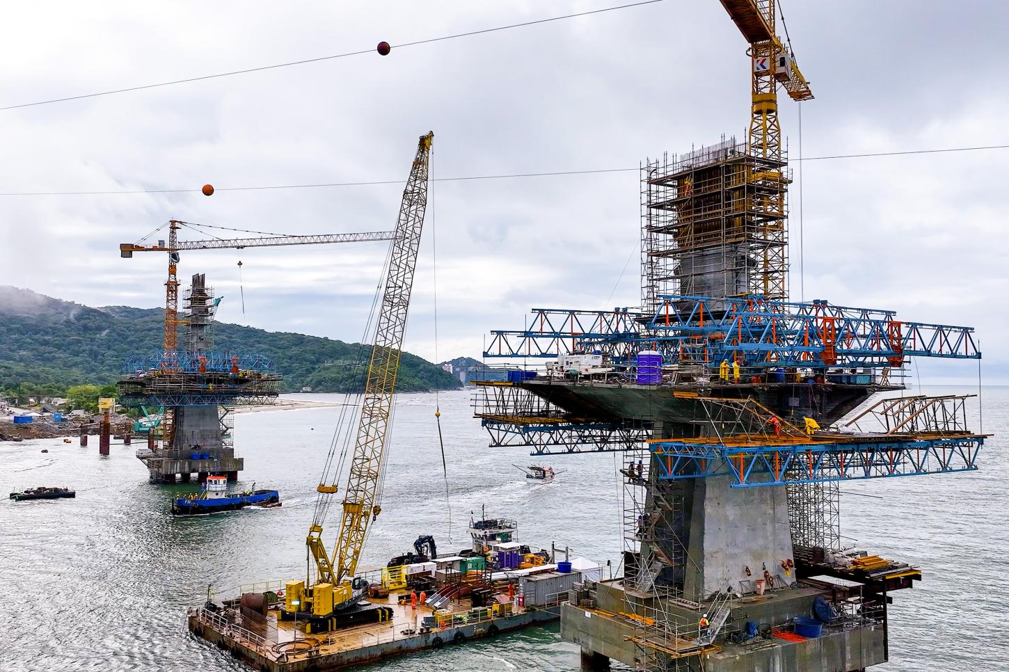 Obras da Ponte de Guaratuba chegam a 65% com destaque para avanço do trecho estaiado