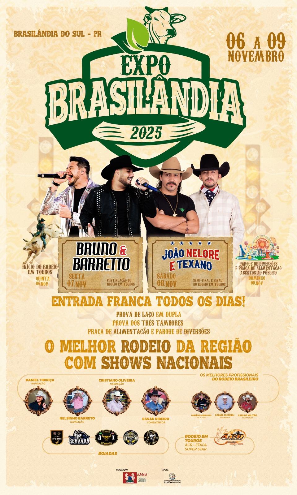 A Expo Brasilândia 2025 está chegando com a emoção à flor da pele! De 06 a 09 de Novembro