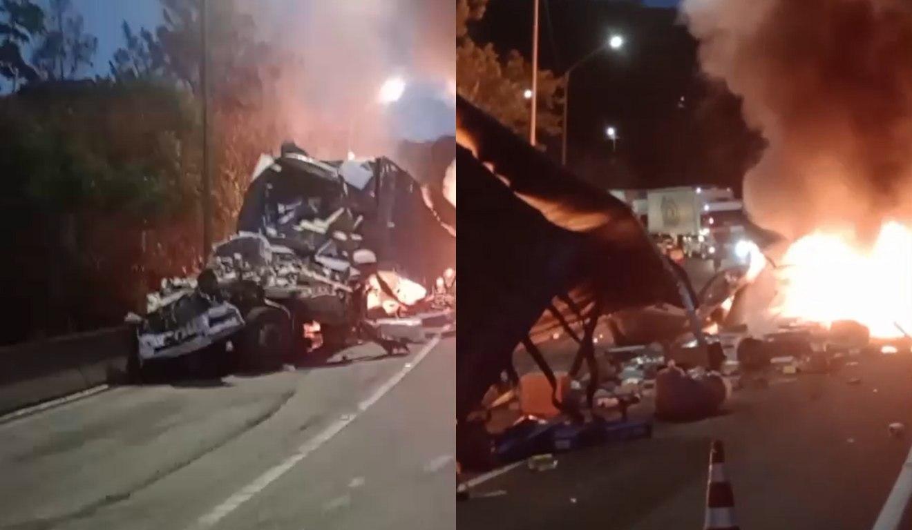 Grave acidente interdita a BR-376 e deixa múltiplas vítimas, segundo a PRF