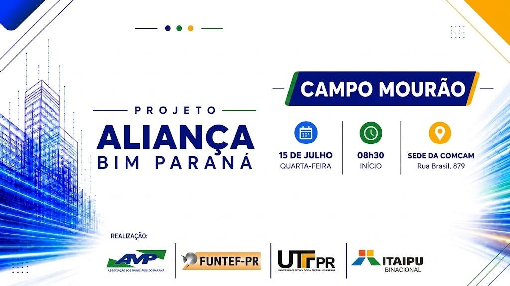 Reunião técnica do Projeto Aliança Bim Paraná com prefeituras da Comcam, Amerios e Amenorte será na quarta-feira, dia 15, em Campo Mourão