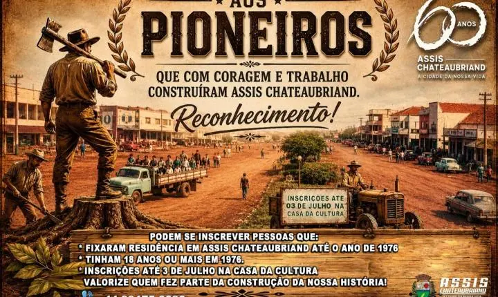 Homenagem aos Pioneiros de Assis Chateaubriand: Inscrições abertas