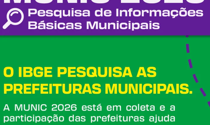 MUNIC 2026 inicia coleta de informações sobre a gestão pública dos municípios brasileiros