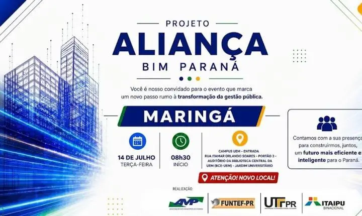 Prefeituras da Amusep e Amunpar atendidas pelo Projeto Aliança BIM Paraná receberão computadores no dia 14 de julho, em Maringá